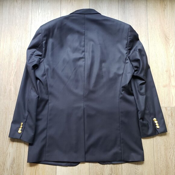 Mens Ralph Lauren Navy Blue Wool Suit Jacket size XL with 2 Gold Button Front - Picture 7 of 14